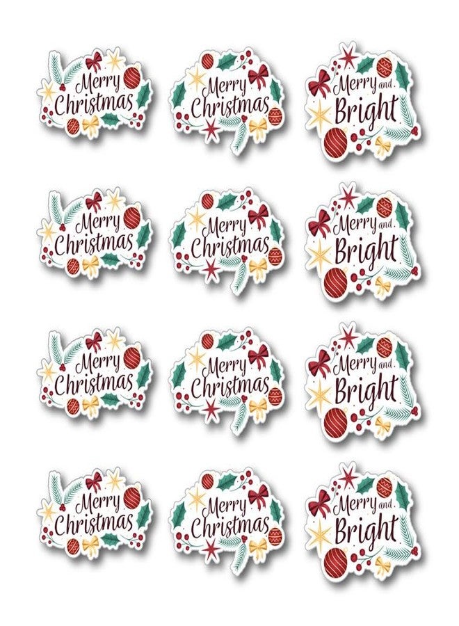D2C Merry Christmas Gift Wrap Stickers - Self-Adhesive, 3 Festive Designs, Peel & Stick Labels for Gift Wrapping, Greeting Cards, Secret Santa, 1.5 x 1 inch Pack of 168 - Image 1